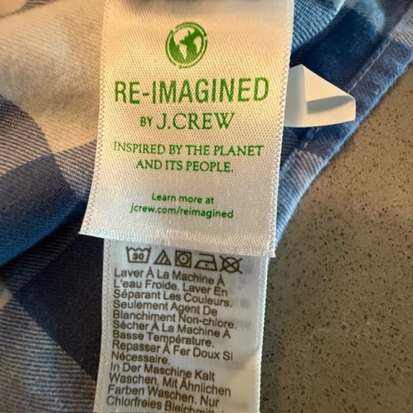 NWOT J. Crew Factory Blue & White Plaid XL Flannel Button Women's Shirt - Picture 10 of 10